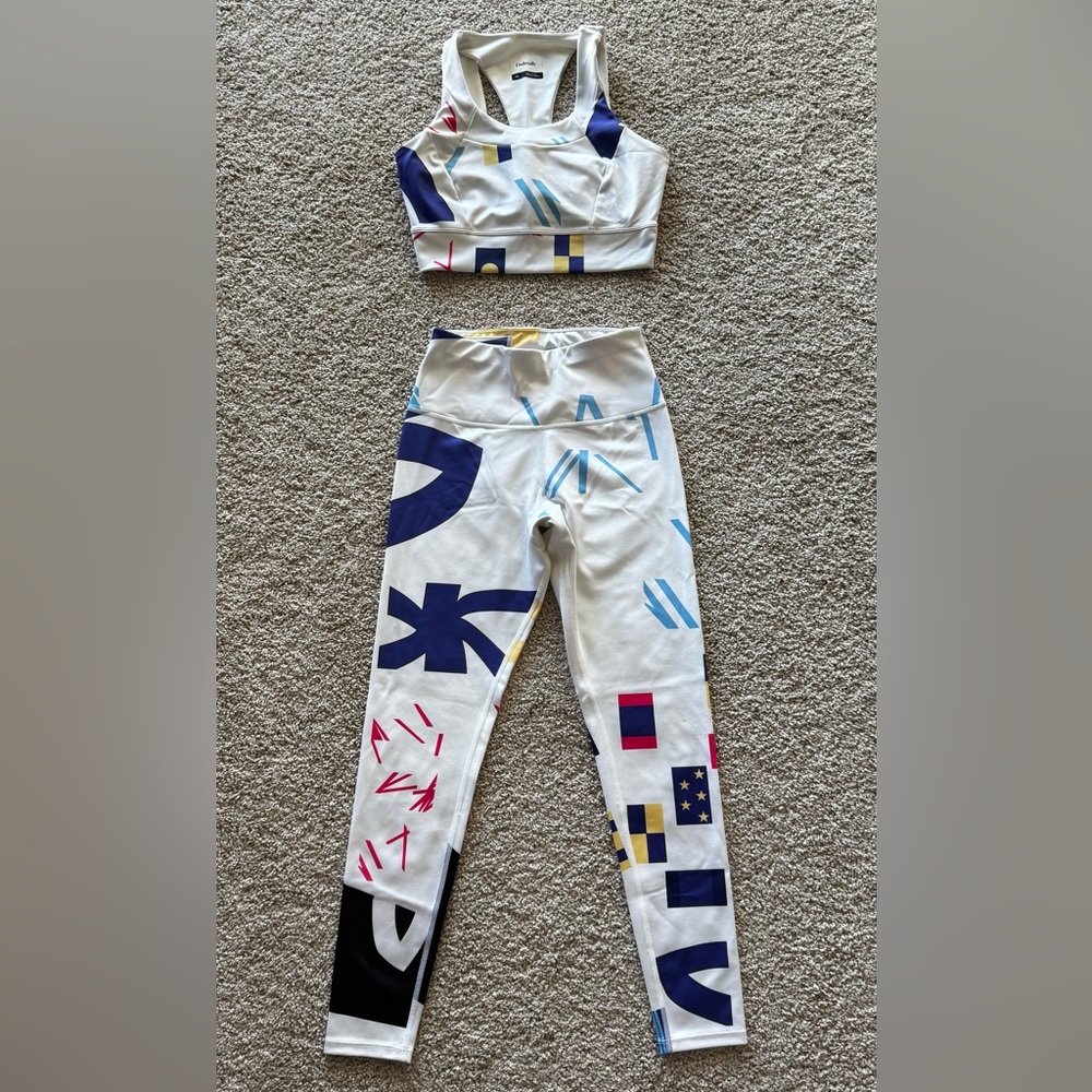Underalls Geometric Print Leggings And Top Set